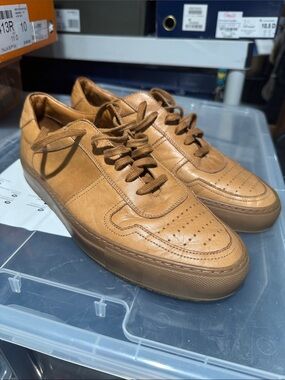 Common Projects Men's Leather Low-Top Sneakers in Tan